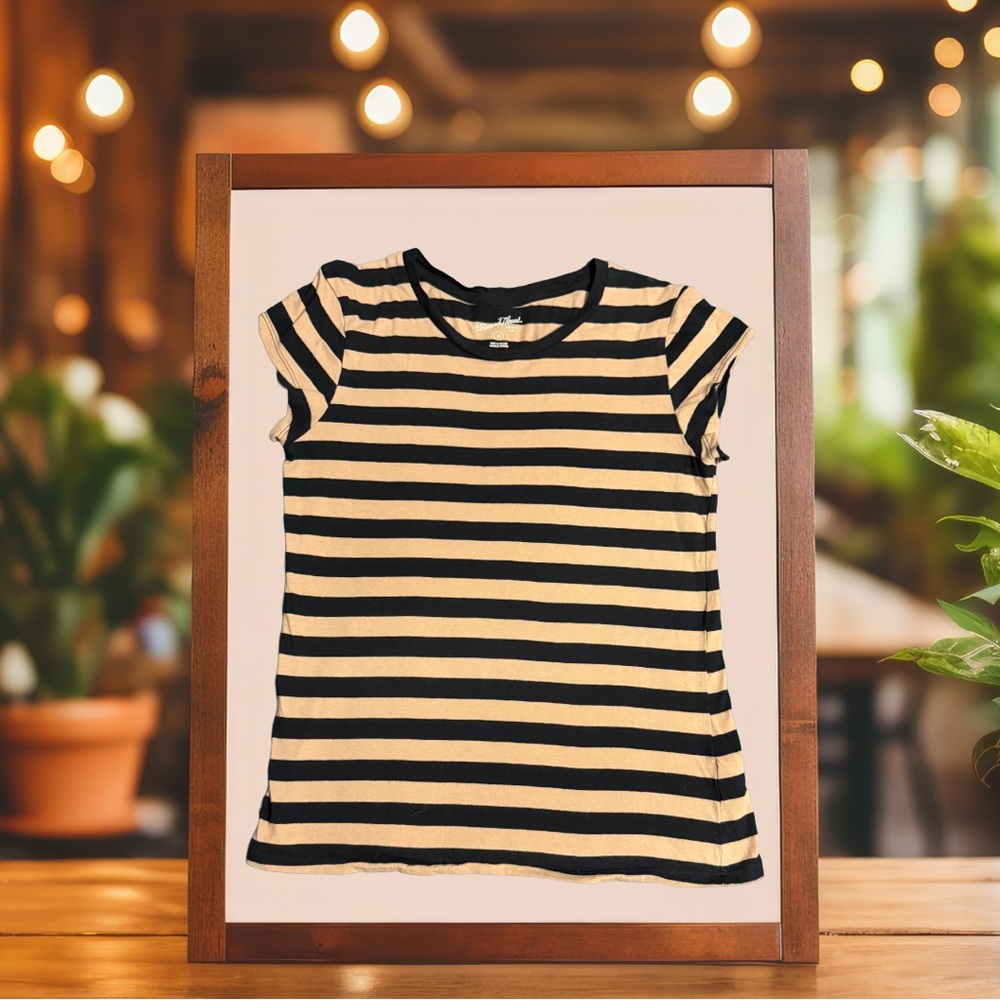 BOGO! Black and Tan Striped Short Sleeve Tee